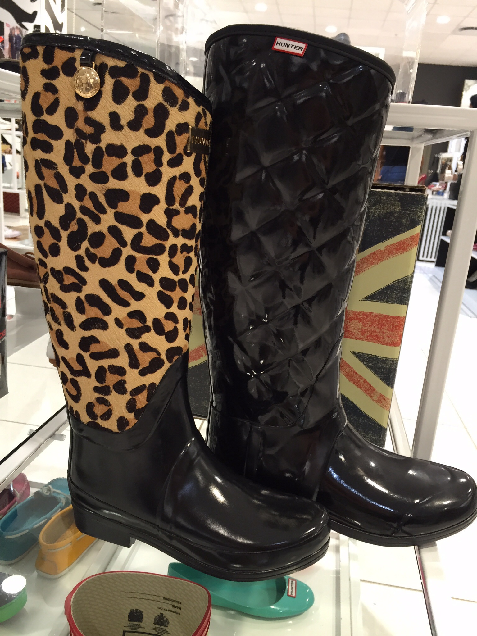 leopard print hunter rain boots